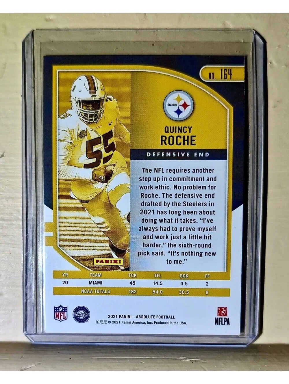 Quincy Roche 2021 Panini NFL Absolute Rookie Football #164 Card